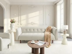 Clearance Sofa dla 3 osób BYSKE Jasnobeżowy Sofy Tapicerowane|Wszystkie Sofy