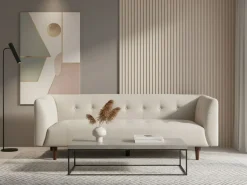 Clearance Sofa dla 3 osób BYSKE Jasnobeżowy Sofy Tapicerowane|Wszystkie Sofy