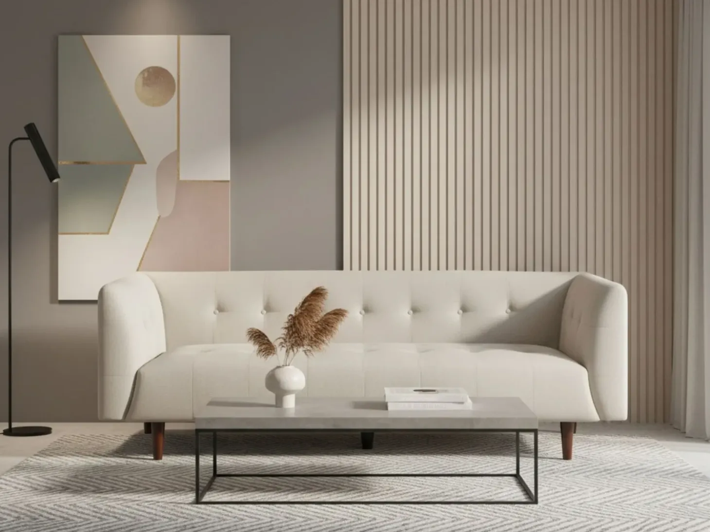Clearance Sofa dla 3 osób BYSKE Jasnobeżowy Sofy Tapicerowane|Wszystkie Sofy