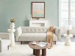 Clearance Sofa dla 3 osób BYSKE Jasnobeżowy Sofy Tapicerowane|Wszystkie Sofy