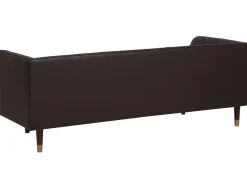 Best Sofa dla 3 osób BYSKE Skóra naturalna Ciemno Sofy Skórzane|Sofy Trzyosobowe