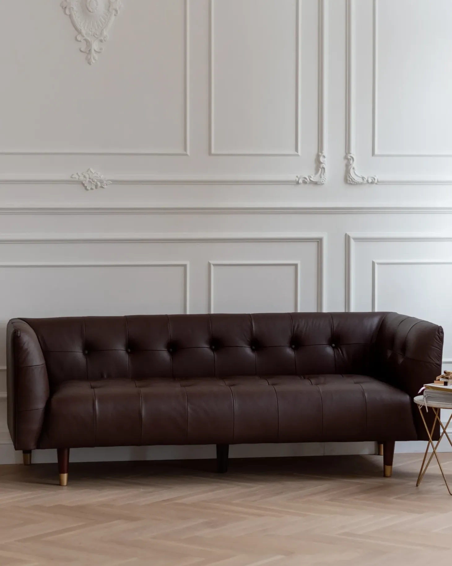 Best Sofa dla 3 osób BYSKE Skóra naturalna Ciemno Sofy Skórzane|Sofy Trzyosobowe