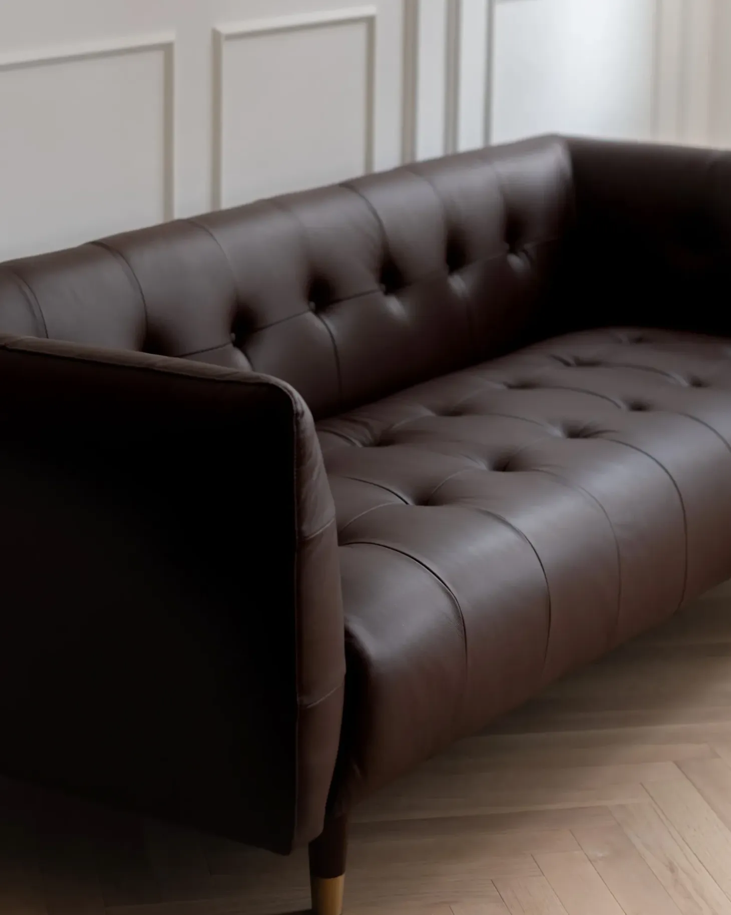 Best Sofa dla 3 osób BYSKE Skóra naturalna Ciemno Sofy Skórzane|Sofy Trzyosobowe