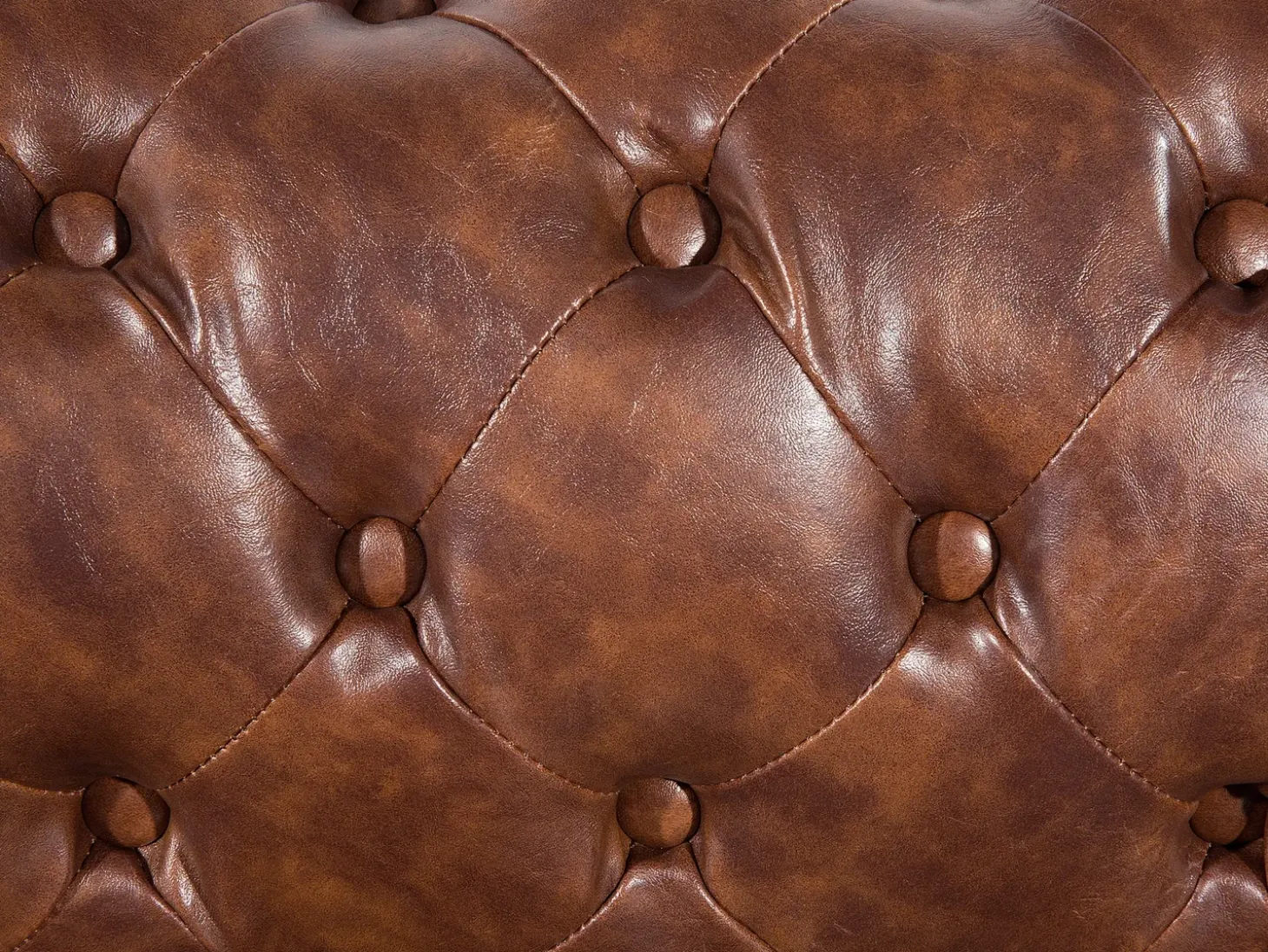 Hot Sofa dla 3 osób CHESTERFIELD Ekoskóra Złoty brąz Kolekcje Sof|Sofy Skórzane