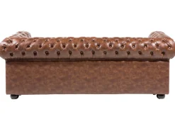 Hot Sofa dla 3 osób CHESTERFIELD Ekoskóra Złoty brąz Kolekcje Sof|Sofy Skórzane
