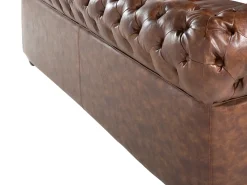 Hot Sofa dla 3 osób CHESTERFIELD Ekoskóra Złoty brąz Kolekcje Sof|Sofy Skórzane
