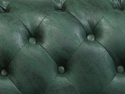 Sofa dla 3 osób CHESTERFIELD Ekoskóra Zielony Kolekcje Sof|Sofy Skórzane