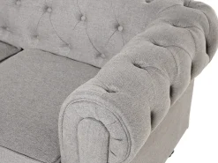 Online Sofa dla 3 osób CHESTERFIELD Jasnoszary Sofy Tapicerowane|Kolekcje Sof