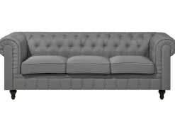 Hot Sofa dla 3 osób CHESTERFIELD Jasnoszary Sofy Tapicerowane|Kolekcje Sof