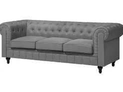 Hot Sofa dla 3 osób CHESTERFIELD Jasnoszary Sofy Tapicerowane|Kolekcje Sof