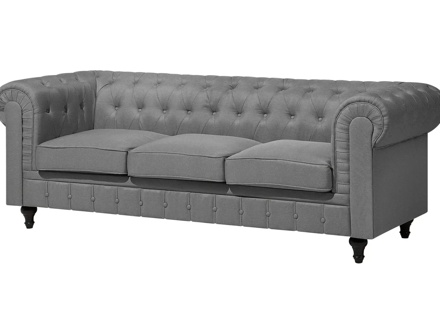Hot Sofa dla 3 osób CHESTERFIELD Jasnoszary Sofy Tapicerowane|Kolekcje Sof