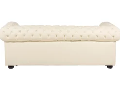 Sofa dla 3 osób CHESTERFIELD Skóra naturalna Jasnobeżowy
