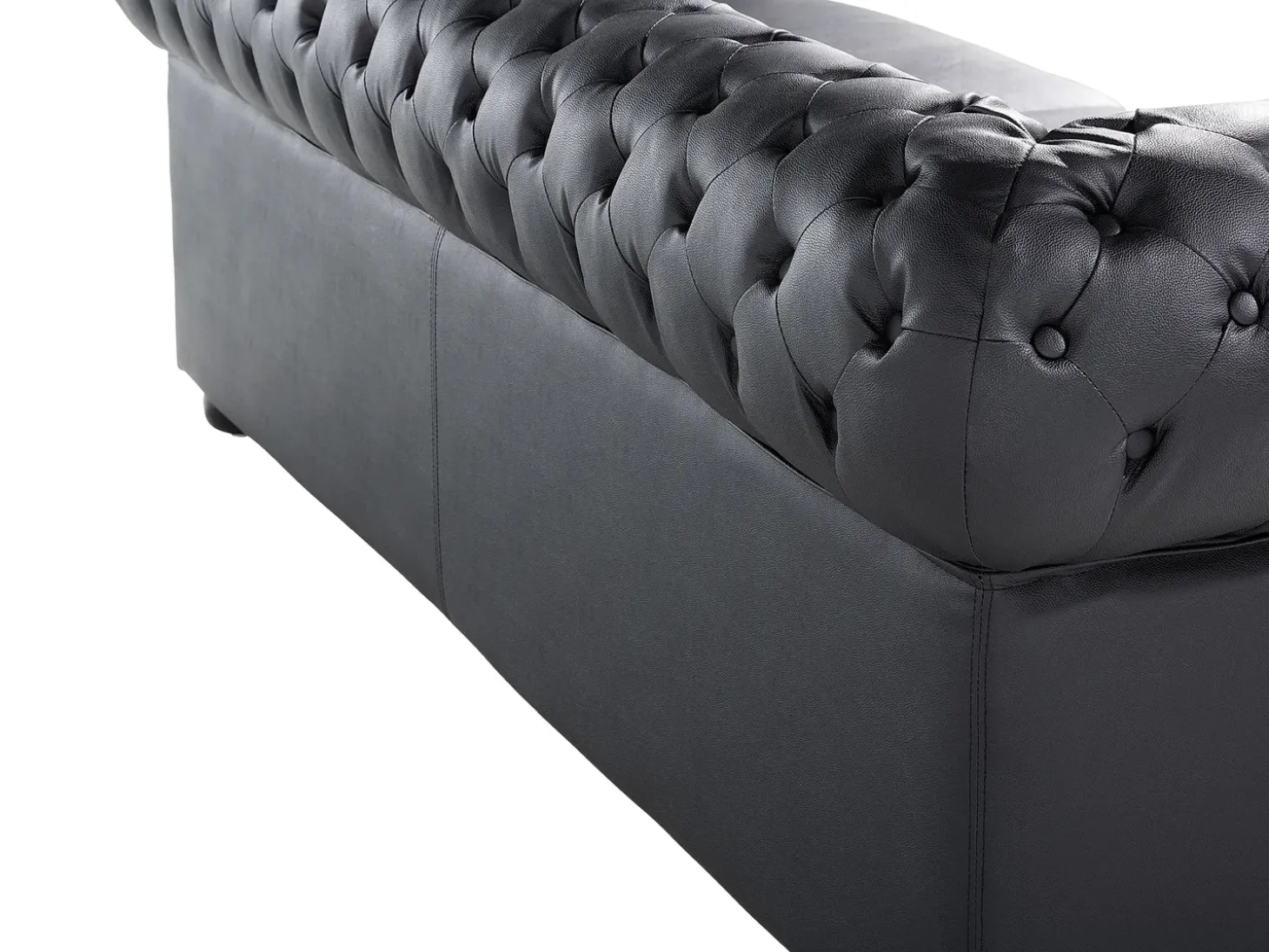 Discount Sofa dla 3 osób CHESTERFIELD Skóra naturalna Czarny Kolekcje Sof|Sofy Skórzane