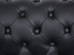 Discount Sofa dla 3 osób CHESTERFIELD Skóra naturalna Czarny Kolekcje Sof|Sofy Skórzane