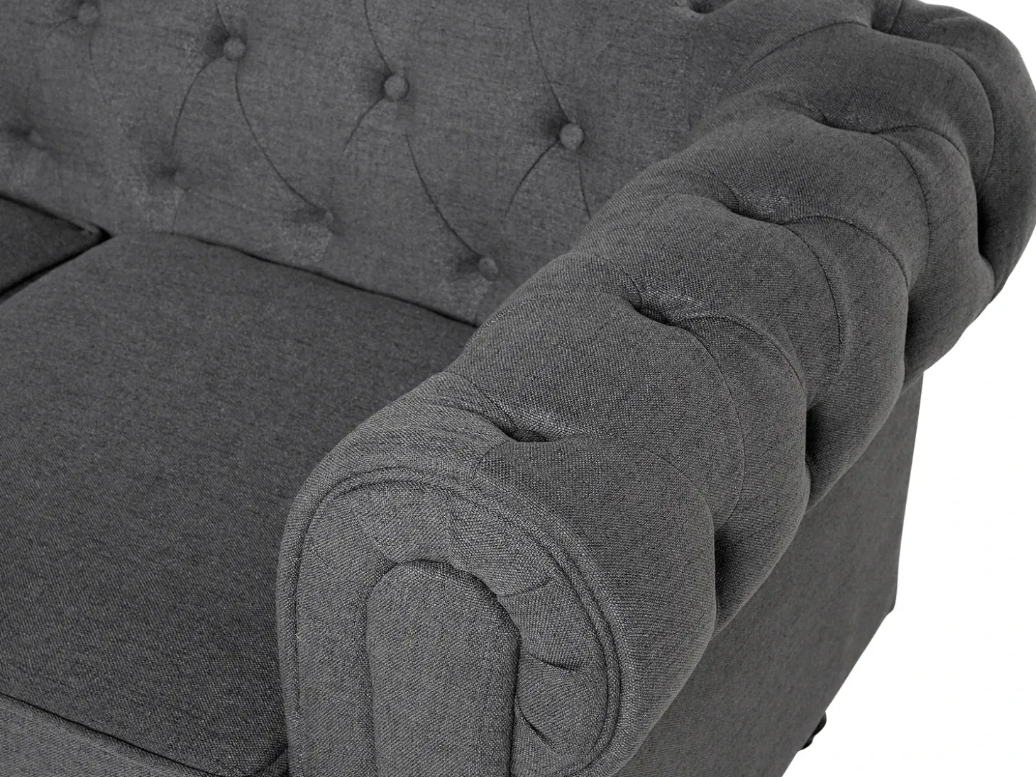 Discount Sofa dla 3 osób CHESTERFIELD Szary Sofy Tapicerowane|Kolekcje Sof