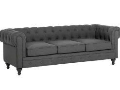 Discount Sofa dla 3 osób CHESTERFIELD Szary Sofy Tapicerowane|Kolekcje Sof