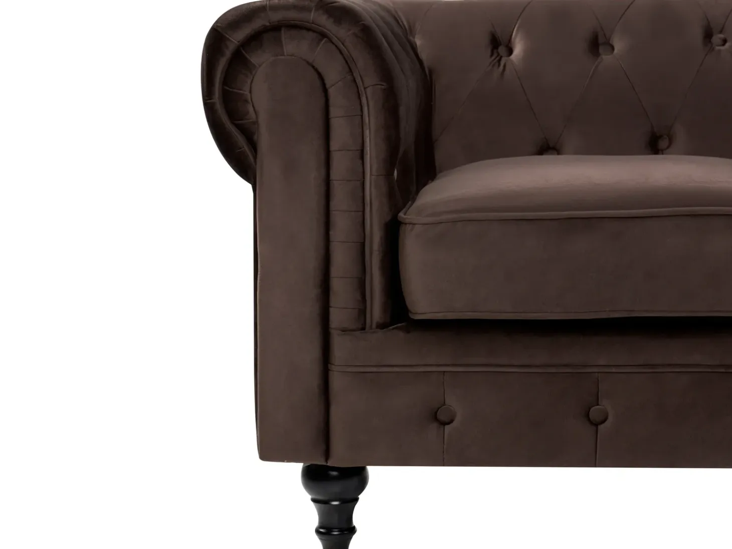 Online Sofa dla 3 osób CHESTERFIELD Welur Ciemno Sofy Tapicerowane|Kolekcje Sof
