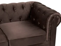 Online Sofa dla 3 osób CHESTERFIELD Welur Ciemno Sofy Tapicerowane|Kolekcje Sof
