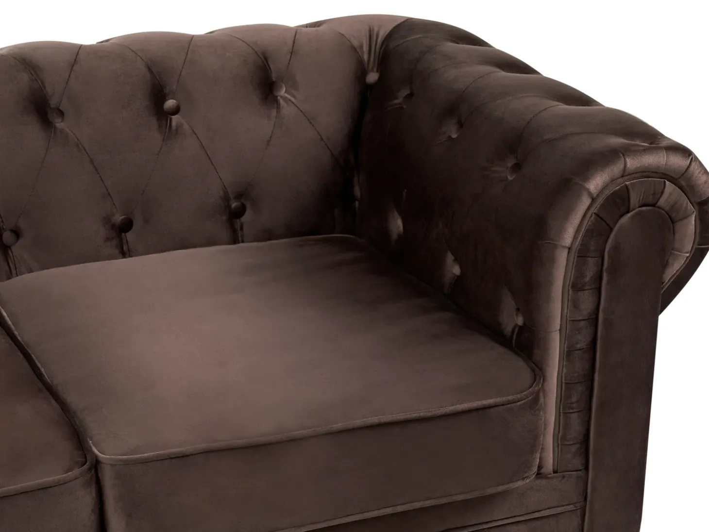 Online Sofa dla 3 osób CHESTERFIELD Welur Ciemno Sofy Tapicerowane|Kolekcje Sof