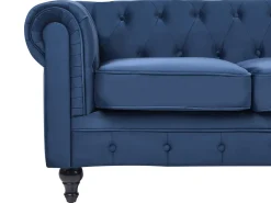New Sofa dla 3 osób CHESTERFIELD Welur Granatowy Sofy Tapicerowane|Kolekcje Sof