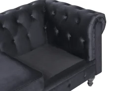 Online Sofa dla 3 osób CHESTERFIELD Welur Czarny Sofy Tapicerowane|Kolekcje Sof
