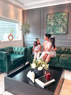 Sofa dla 3 osób CHESTERFIELD Welur Szmaragdowy Sofy Tapicerowane|Kolekcje Sof