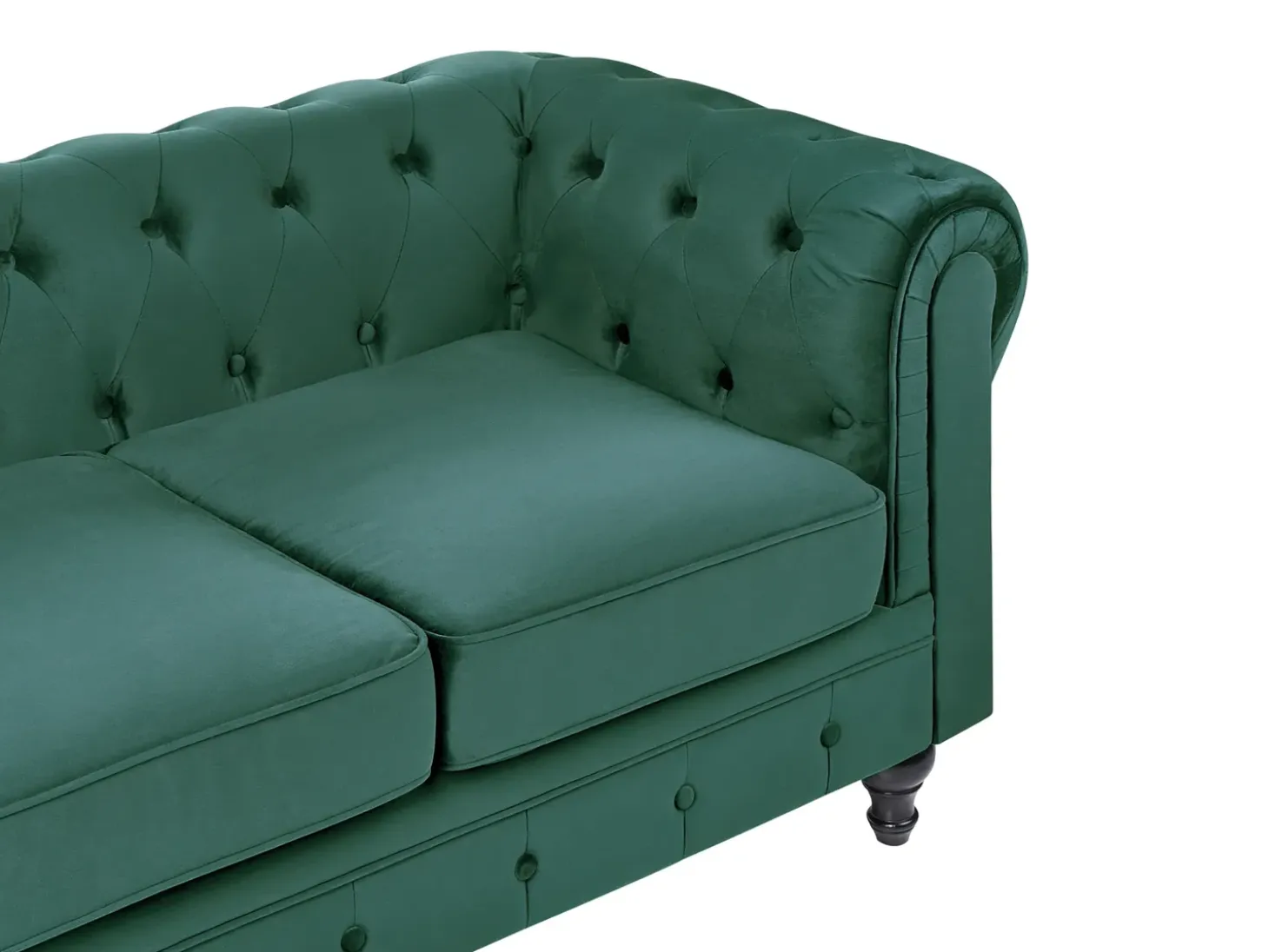 Sofa dla 3 osób CHESTERFIELD Welur Szmaragdowy Sofy Tapicerowane|Kolekcje Sof