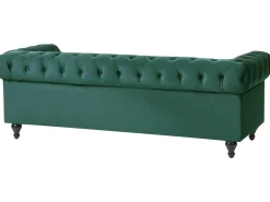 Sofa dla 3 osób CHESTERFIELD Welur Szmaragdowy Sofy Tapicerowane|Kolekcje Sof
