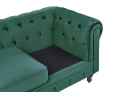 Sofa dla 3 osób CHESTERFIELD Welur Szmaragdowy Sofy Tapicerowane|Kolekcje Sof