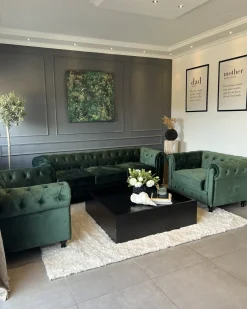 Sofa dla 3 osób CHESTERFIELD Welur Szmaragdowy Sofy Tapicerowane|Kolekcje Sof