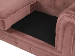 Best Sofa dla 3 osób CHESTERFIELD Welur Różowy Sofy Tapicerowane|Kolekcje Sof