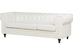 Outlet Sofa dla 3 osób CHESTERFIELD Złamana biel Sofy Tapicerowane|Kolekcje Sof