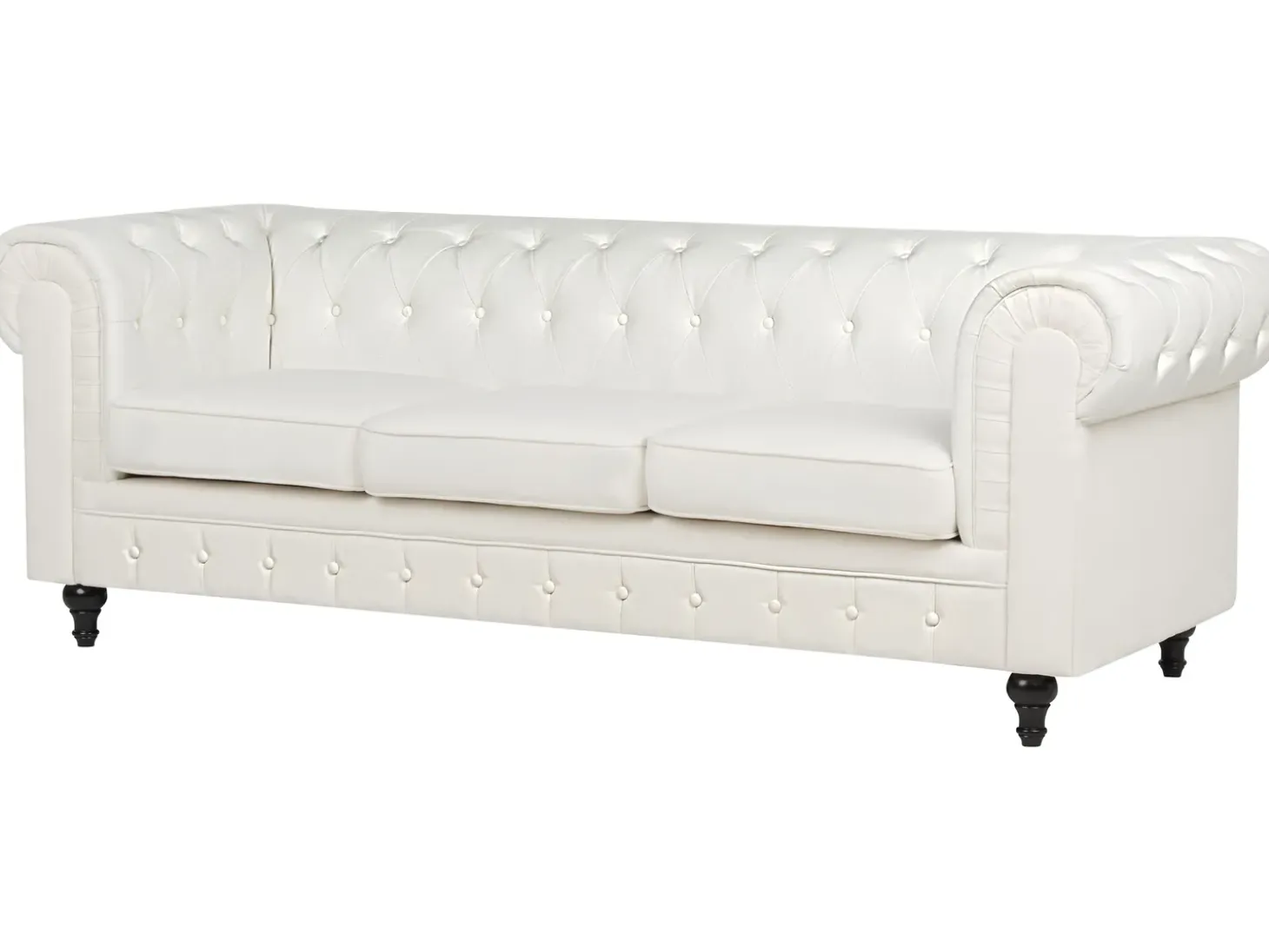 Outlet Sofa dla 3 osób CHESTERFIELD Złamana biel Sofy Tapicerowane|Kolekcje Sof