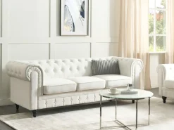 Outlet Sofa dla 3 osób CHESTERFIELD Złamana biel Sofy Tapicerowane|Kolekcje Sof