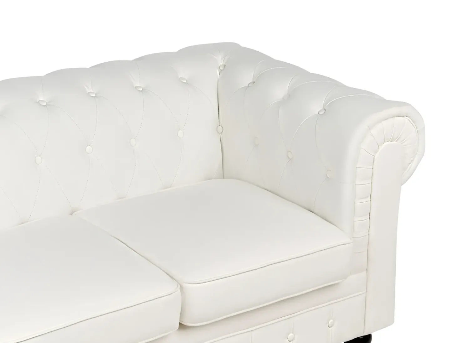 Outlet Sofa dla 3 osób CHESTERFIELD Złamana biel Sofy Tapicerowane|Kolekcje Sof