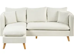 New Sofa dla 3 osób DALVIK Biały z otomaną Sofy Tapicerowane|Wszystkie Sofy