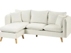 New Sofa dla 3 osób DALVIK Biały z otomaną Sofy Tapicerowane|Wszystkie Sofy