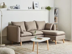 Sofa dla 3 osób DALVIK Jasno z otomaną Sofy Tapicerowane|Wszystkie Sofy