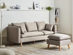 Sofa dla 3 osób DALVIK Jasno z otomaną Sofy Tapicerowane|Wszystkie Sofy