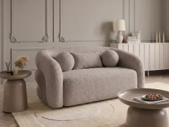 Online Sofa dla 2 osób EGEDAAL Boucle Beżowoszary Sofy Tapicerowane|Sofy Dwuosobowe