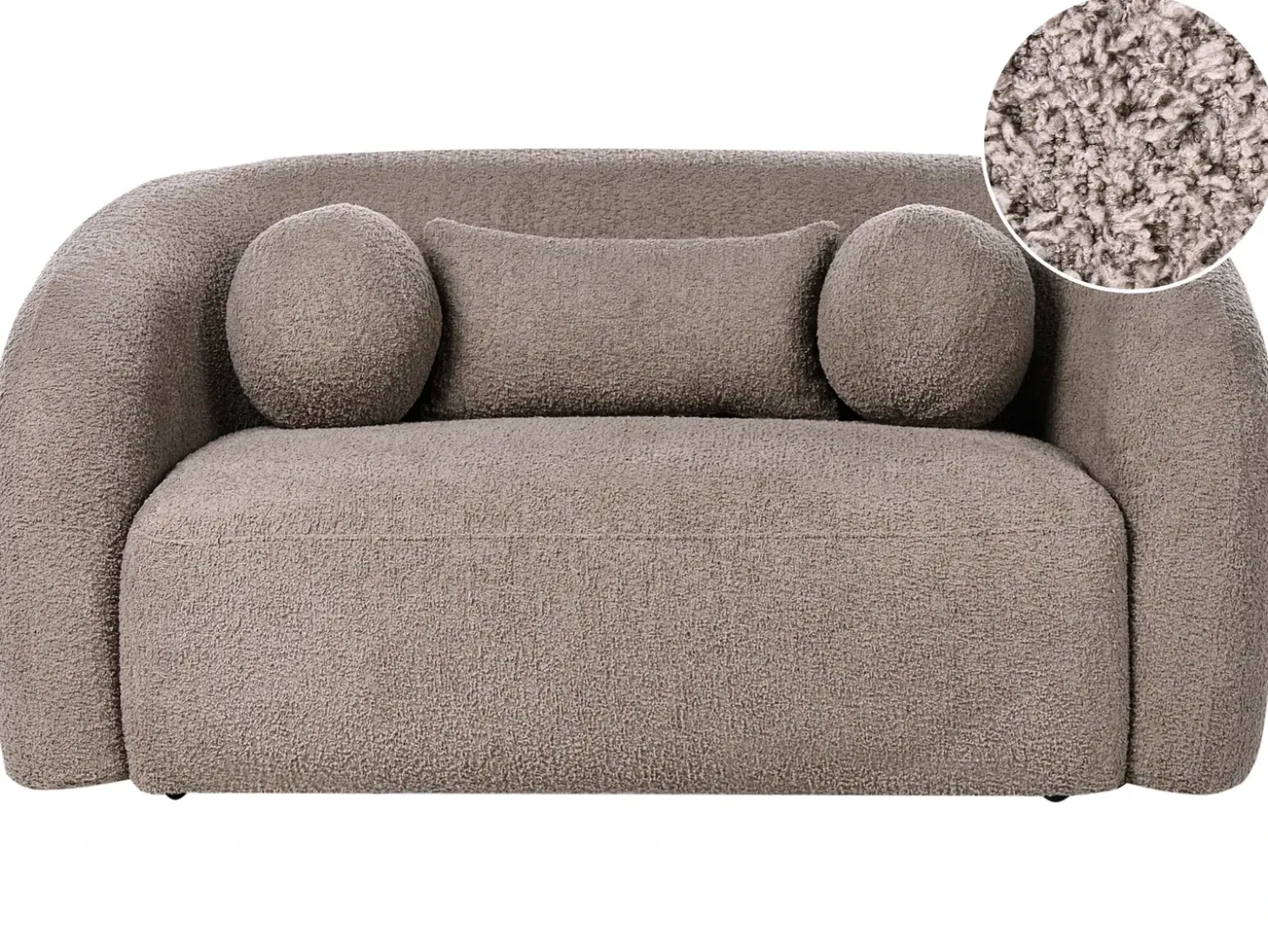 Online Sofa dla 2 osób EGEDAAL Boucle Beżowoszary Sofy Tapicerowane|Sofy Dwuosobowe