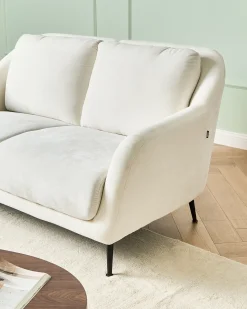 Outlet Sofa dla 2 osób EIBY Szenil Biały Sofy Tapicerowane|Sofy Dwuosobowe