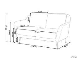 Outlet Sofa dla 2 osób EIBY Szenil Biały Sofy Tapicerowane|Sofy Dwuosobowe