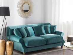 Best Sofa dla 2 osób EIKE Welur Lazurowy Sofy Tapicerowane|Sofy Dwuosobowe