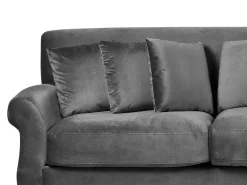 Best Sofa dla 2 osób EIKE Welur Szary Sofy Tapicerowane|Sofy Dwuosobowe