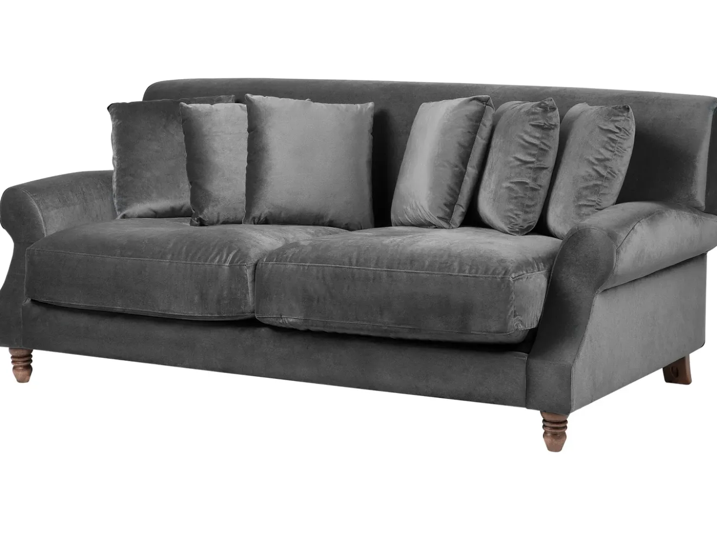 Best Sofa dla 2 osób EIKE Welur Szary Sofy Tapicerowane|Sofy Dwuosobowe