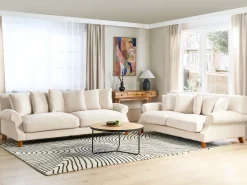 Discount Sofa dla 2 osób EIKE Złamana biel Sofy Tapicerowane|Sofy Dwuosobowe