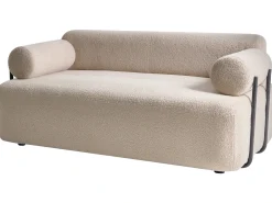 New Sofa dla 2 osób ELVA Boucle Beżowy Sofy Tapicerowane|Sofy Dwuosobowe