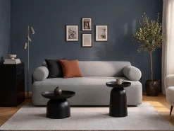 Best Sofa dla 2 osób ELVA Jasnoszary Sofy Tapicerowane|Sofy Dwuosobowe