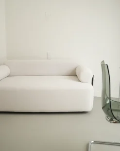 Discount Sofa dla 2 osób ELVA Złamana biel Sofy Tapicerowane|Sofy Dwuosobowe